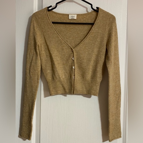 Aritzia Wilfred Wool & Cashmere Blend Santorini Soft Buttoned Cardigan Size XS - Picture 4 of 14